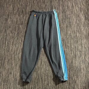 Aviator nation 5 stripe sweatpant jogger blue stripe